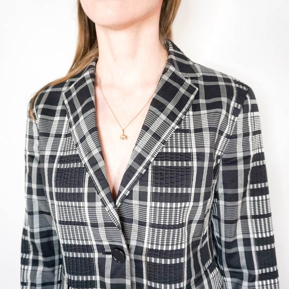 771. AKRIS PUNTO Plaid Cotton Silk Lightweight jacket 8 - Picture 6 of 7